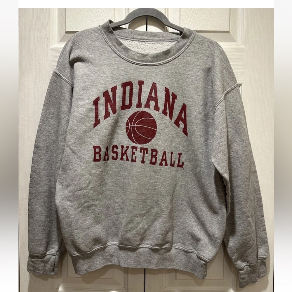 Indiana University Hoosier Basketball 2010’s Gildan Gray Crewneck Sweatshirt M